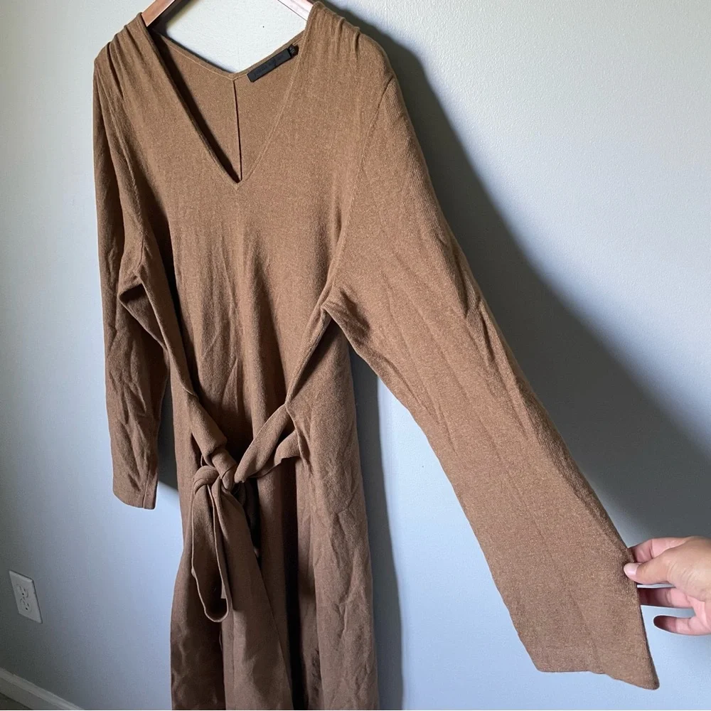Jenni Kayne Everyday Kate Sweater Dress Dark Camel Size XL - Picture 6 of 9
